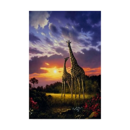 Anthony Casay 'Giraffes 1' Canvas Art,16x24